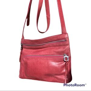 Pink HOBO Cassie leather crossbody bag